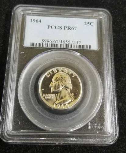 1964年ワシントン銀貨プルーフクォーター - 25セント PCGS PR67