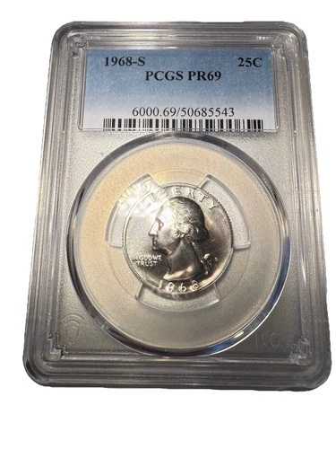 1968-S ワシントン クォーター - PCGS PR69 プルーフ 25セント