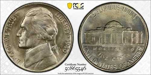 PCGS MS65 1940年 ジェファーソン・ニッケル の商品写真