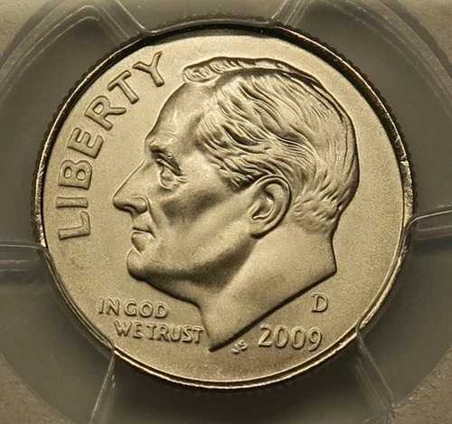 2009 D サテン仕上げ ルーズベルト ダイム PCGS SP67FB 送料無料