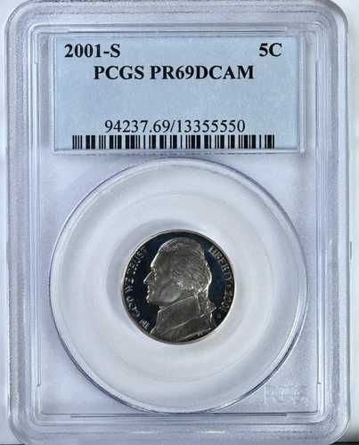 2001-S ジェファーソン ニッケル PCGS PR69 DCAM プルーフコイン 94237