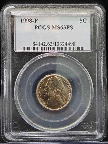1998 P ジェファーソン ニッケル 5C MS63FS