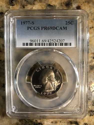 1977年 S 25C ワシントン クォーター プルーフ PCGS PR69DCAM
