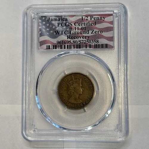 ジャマイカ 1/2 ペニー QUEEN PCGS WTC グラウンドゼロ リカバリー 2001 年 9 月 11 日｜WORLD RESOURCE【QUEEN店】
