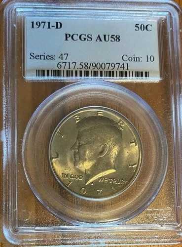 1971-D ケネディ ハーフダラー PCGS グレード AU58 美しいコイン