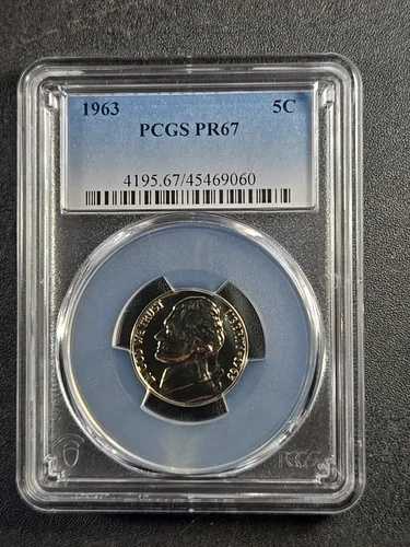 1963年 アメリカ ジェファーソン ニッケル - プルーフ 67 (PCGS) stk#9060