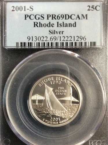 2001-S ロードアイランド州 クォーター ジェムプルーフ PCGS PR69DCAM A5466