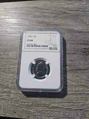 1957年 5C ジェファーソンニッケル NGC PF 68 プルーフ米国コイン