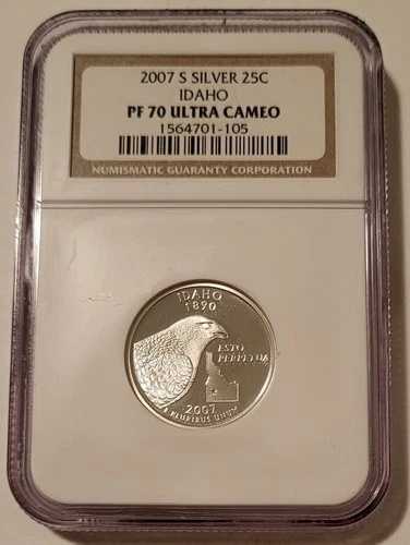 2007 S シルバー アイダホ州 クォーター プルーフ PF70 UC NGC