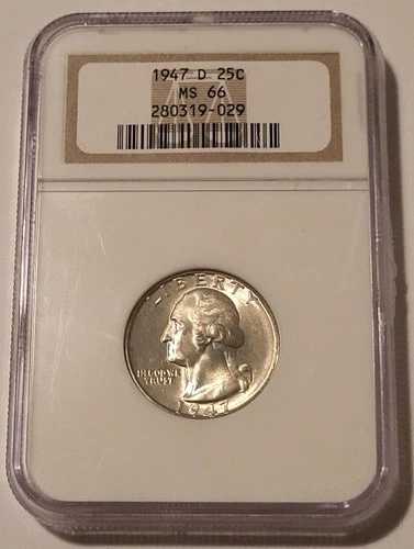 1947年 D ワシントン クォーター MS66 NGC ライトパティナ 30,030円