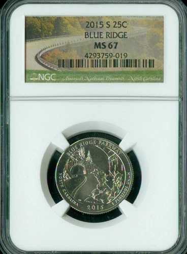 2015 S ブルーリッジパークウェイ クォーター NGC MS67 ファイネストレジストリ *