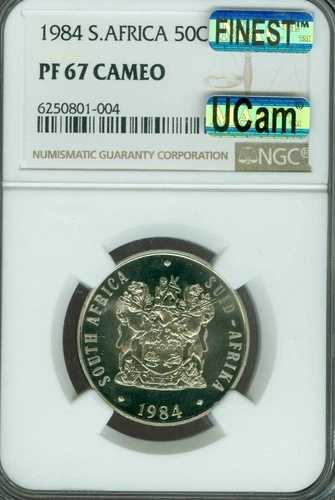 1984年 南アフリカ 50セント NGC PF67 カメオ MAC 最高級 MAC スポットレス *