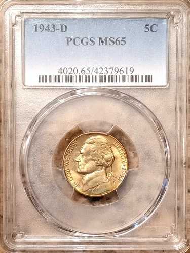 1943-D シルバー ジェファーソン ニッケル PCGS MS65