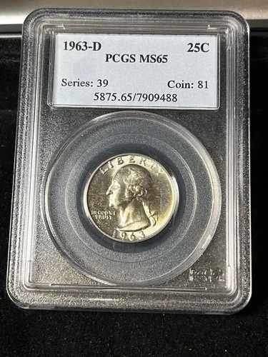 1963年ワシントンクォーターPCGS MS-65