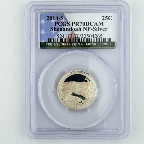 シェナンドー シルバー クォーター PR 70 DCAM PCGS 2014 ベストトップグレード NP 25セント USA 国旗