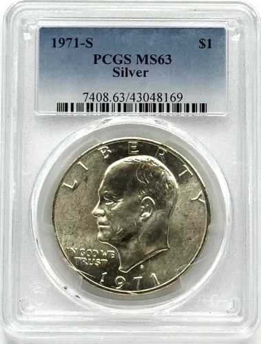 1971-S アイゼンハワー（アイク）銀貨 PCGS MS63 ブルーラベル