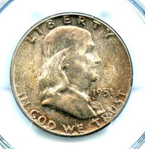 1951年フランクリンハーフダラー、PCGS MS63