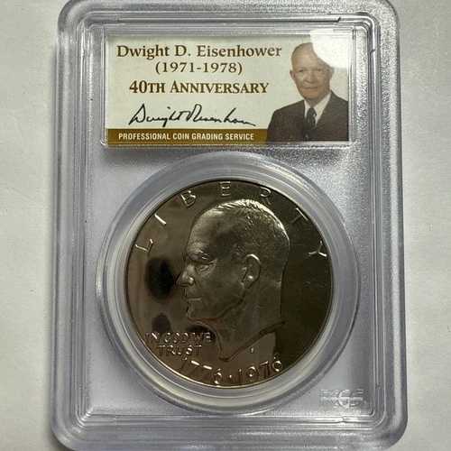 1976-S アイゼンハワー 1ドル硬貨 タイプ1 PCGS プルーフ 69 DCAM 40周年記念ホルダー #070