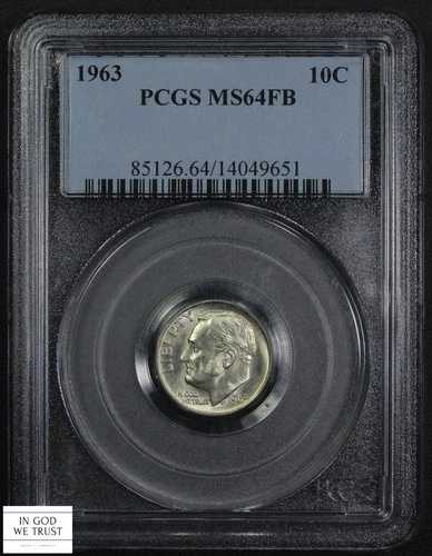 1963年 フルバンド ルーズベルト ダイム 10セント PCGS MS 64 FB