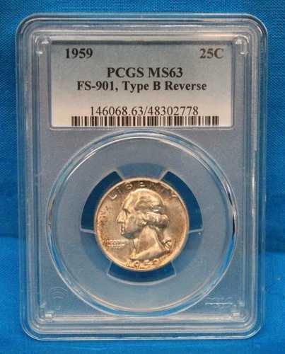 1959年 PCGS ワシントン クォーター グレード MS63 PCGS # 146068.63/48302778