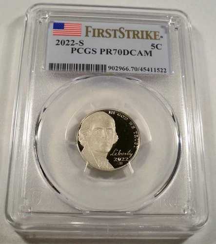 2022-S 5セント PCGS PR70DCAM ジェファーソン ニッケル PR 70 DC ディープカメオ ファーストストライク