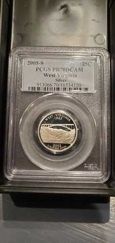 美しさ！ 2005年-S PCGS PR70DCAM シルバーウエスト バージニア州クォーター-