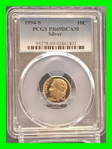 1994年 S ルーズベルト ダイム 10セント プルーフ シルバー ~ PCGS PR69 DCAM 認定
