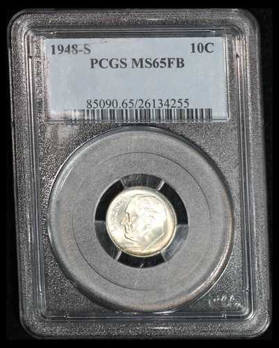 1948-S ルーズベルト ダイム - PCGS MS-65 FB