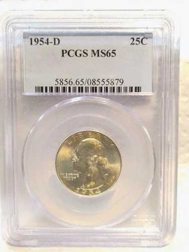 1954 D ~ ワシントン クォーター ~ PCGS MS65 (ライトゴールドトーン)