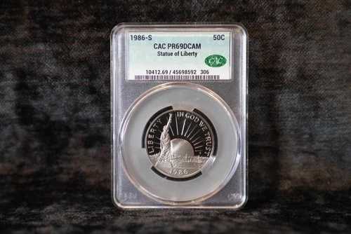 1986-S 自由の女神像 50セント ハーフドル PCGS PR69DCAM CAC認定