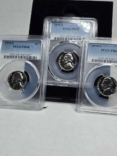 1970-S ジェファーソンニッケル 3枚セット PCGS PR68 PR68