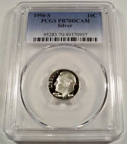 1996-S 10セント シルバー PCGS PR70DCAM ルーズベルト ダイム プルーフ ディープカメオ PR 70 DC