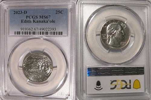 2023 D エディス・カナカオレ 25セント PCGS MS67 アメリカン・ウィメンズ・クォーター