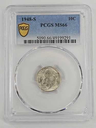 1948年 10セント PCGS MS66 サンフランシスコ ルーズベルトダイム-