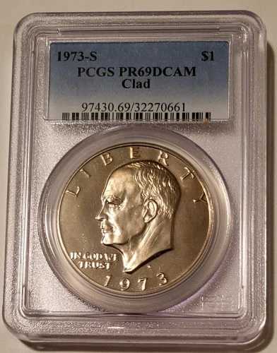 PCGS 1973 S クラッド アイゼンハワー ドル プルーフ PR69 DCAM (B)