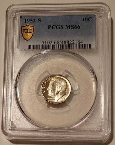 1952年 S ルーズベルト ダイム MS66 PCGS GSH