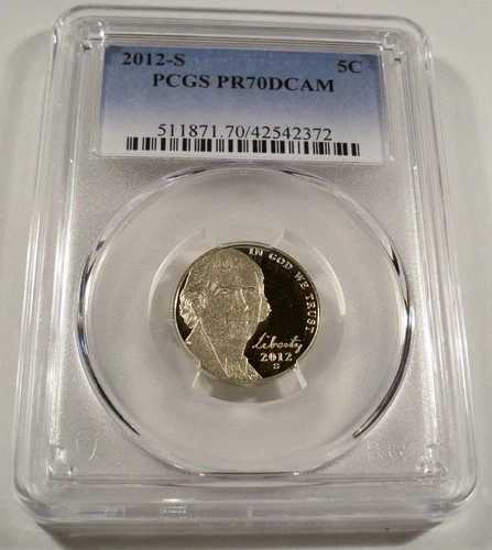 2012-S 5c PCGS PR70DCAM ジェファーソン ニッケル プルーフ ディープカメオ PR 70 DC