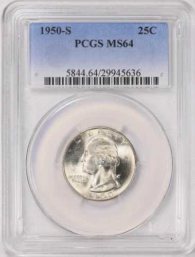 1950年 - S ワシントン クォーター - PCGS MS 64