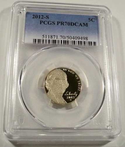 2012-S 5c PCGS PR70DCAM ジェファーソン ニッケル プルーフ ディープカメオ PR 70 DC