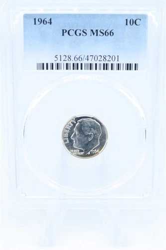 1964-P PCGS MS66 ルーズベルト ダイム ビジネス ストライク 10セント