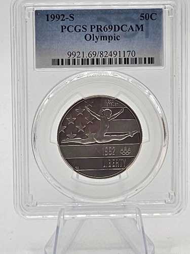 1992-S オリンピック体操記念ハーフドル PR69 DCAM PCGS