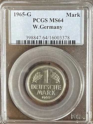 ***1965-G 西ドイツ 1マルク***PCGS MS64***