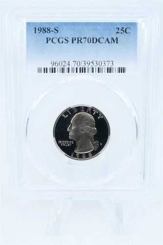 1988年-S PCGS PR70DCAM ワシントンクォータープルーフ 25C-