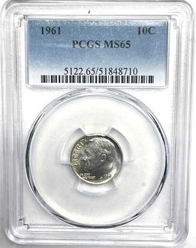 1961年ルーズベルト・ダイム PCGS-MS65 ミントステート、マイルドトーン 90%シルバーコイン - コレクターズアイテム