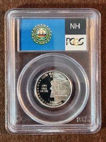 2000-S シルバー ワシントン クォーター - ニューハンプシャー - PCGS PR69DCAM - 旗