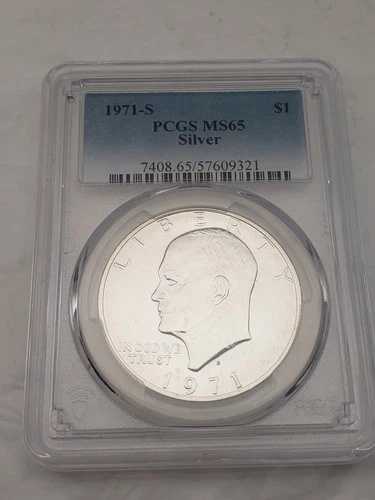 1971-S $1 PCGS MS65 MS 65 アイゼンハワー「アイク」銀貨 40%