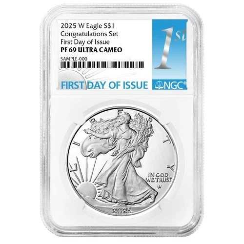 2025-W プルーフ $1 アメリカン シルバー イーグル コングラチュレーション セット NGC PF69UC FDI ファースト