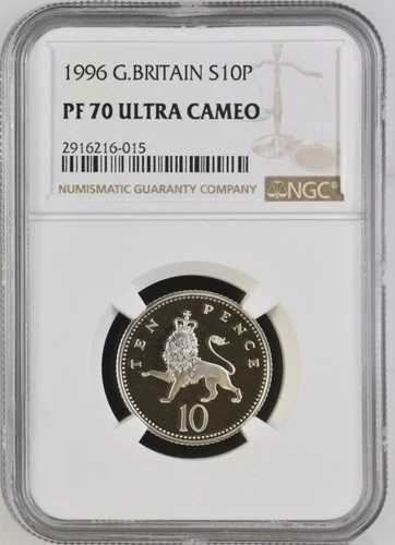 1/0 トップポップ - 1996年 イギリス 10ペンス シルバー プルーフ NGC PF 70