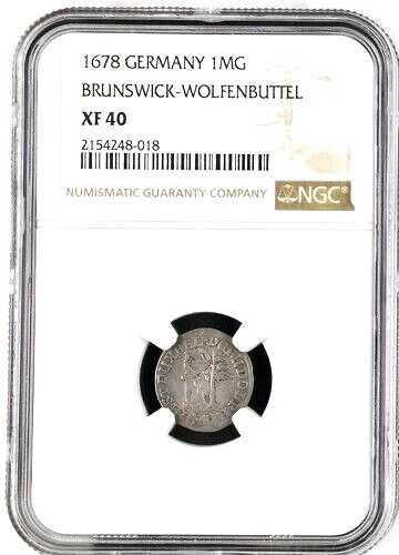 1678 ドイツ州 ブランズウィック ウォルフェンブッテル ワイルドマン マリエングロッシェン NGC XF 40