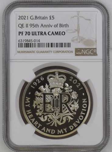 トップポップ - 2021年 イギリス 5ポンド エリザベス女王95歳誕生日 プルーフ NGC PF 70